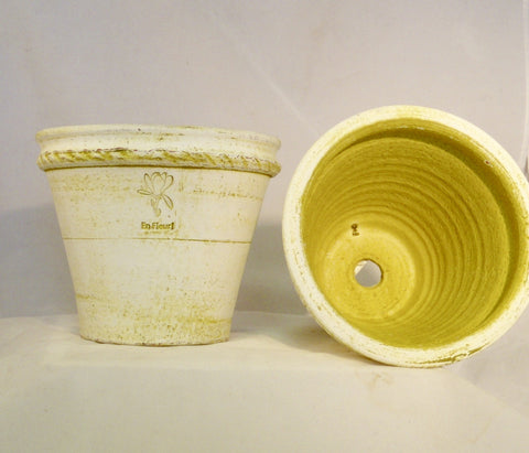 Rope style, antique handmade greenhouse flower pots, 6 x #2 - Pots de serre