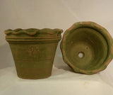 Antique style handmade greenhouse flower pots, scallop rim 6 x #2 - Pots de serre