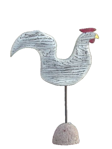 Folk Art whitewash Rooster
