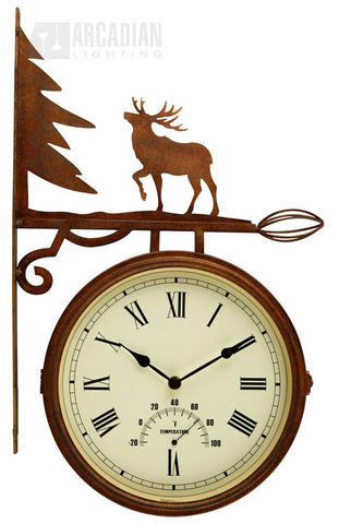 Elk silhouette fence or wall clock