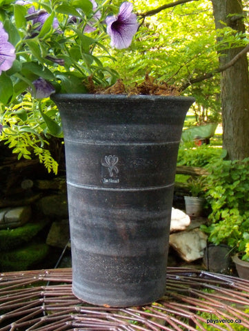 Long Tom cylinder handmade greenhouse flower pot,  set of 2 - Pots de serre