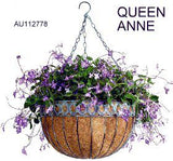 Queen Anne coco moss lined hanging basket 16", set of 2